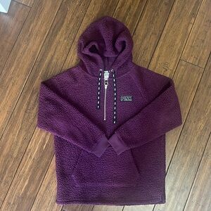 Victoria’s Secret PINK 1/4 ZipUp Sherpa Medium Plum